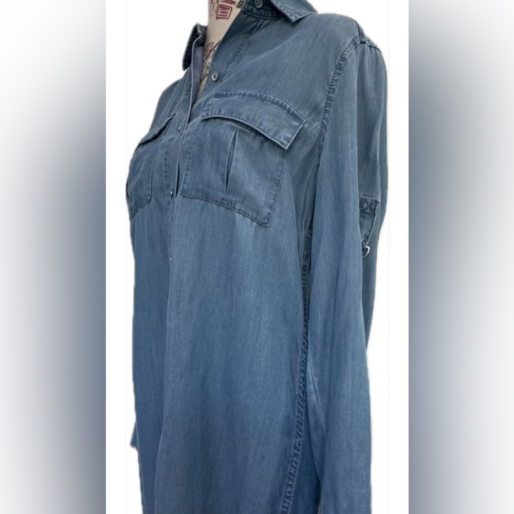 White House Black Market Denim Tunic - Picture 4 of 14